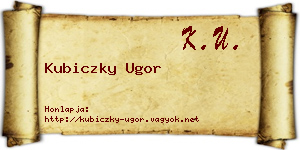 Kubiczky Ugor névjegykártya